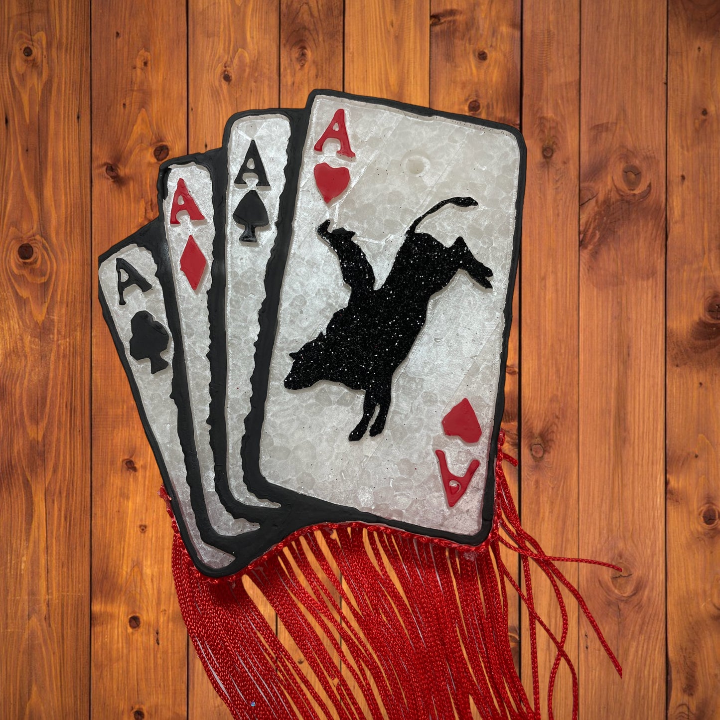 Bull rider cards with fringe