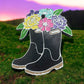 Rain boots with flowers