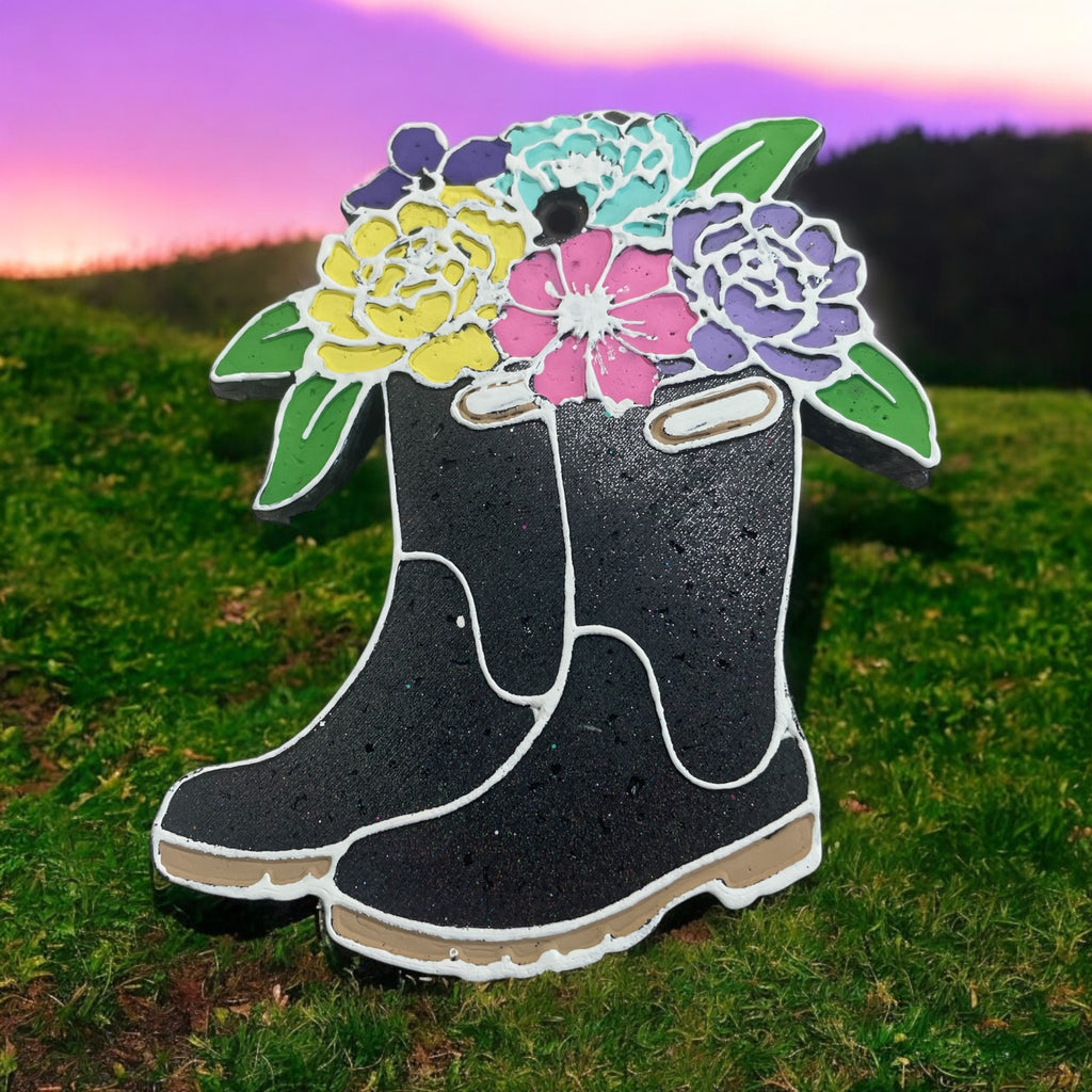 Rain boots with flowers