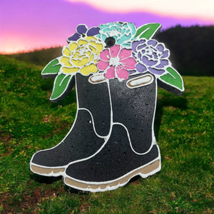 Rain boots with flowers