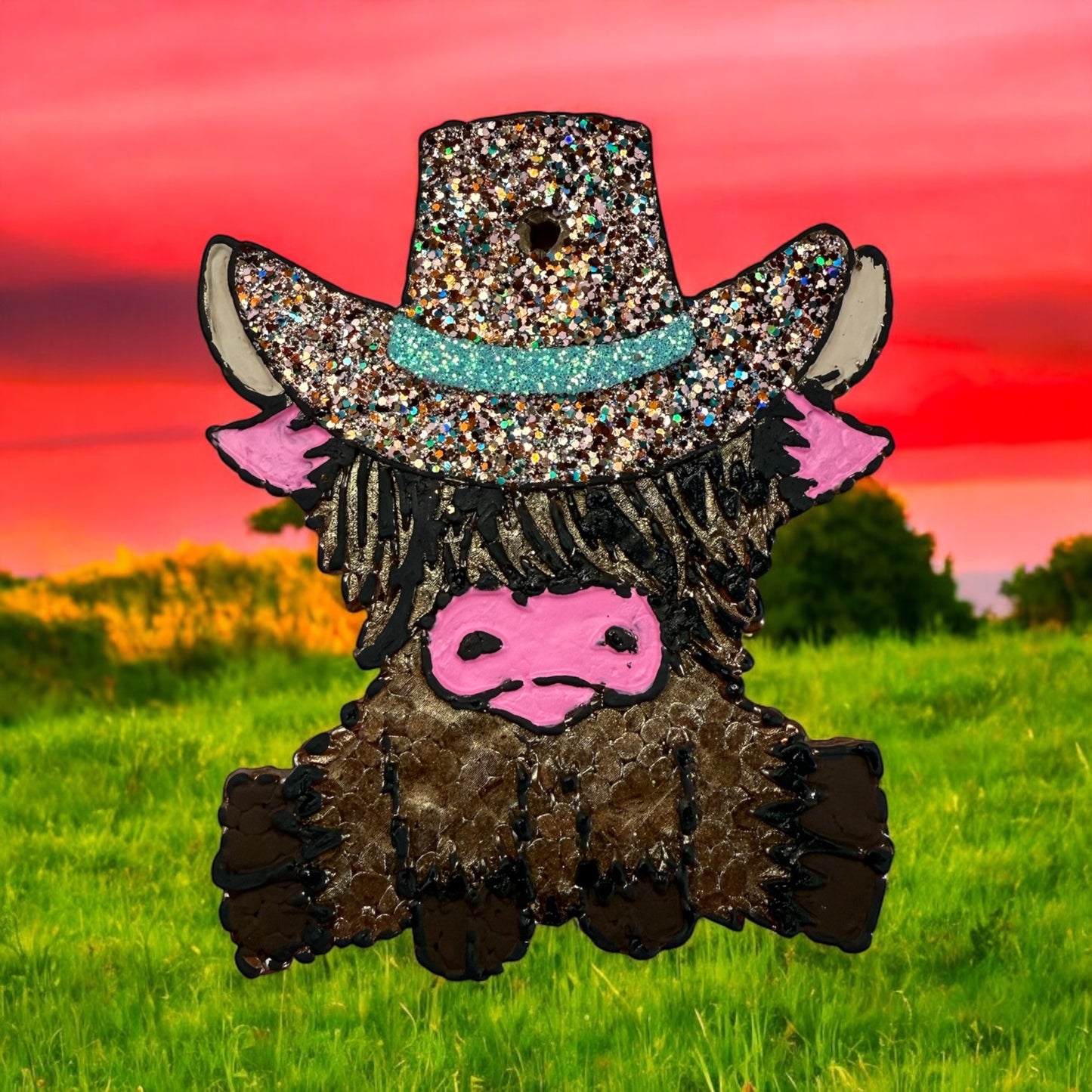 Highland with Cowboy Hat