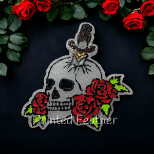 Skull with sword and roses