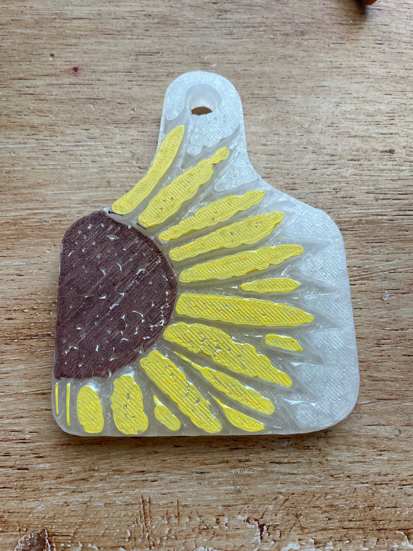Sunflower ear tag freshie